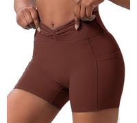XYFfybhsd Femme Taille Haute Cyclisme Short de Sport serré sans Couture Short de Sport(Size:s,Color:Red)