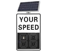 XYFGODEM Panneau de rétroaction radar solaire LED, avertissement limitation de vitesse avec panneau haute conversion, indicateur bicolore rouge/vert, boîtier en aluminium IP65