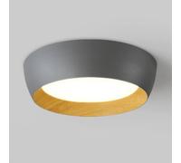 XYHAZCSM Plafonnier de chambre à coucher contemporain LED proche des luminaires de plafond 15,7 pouces décoration de grain de bois 4000K 24W LED plafonnier for couloir salon cuisine(Gray)