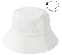 XYIYI Blanc Bobs Chapeau à Large Bord pour Femmes Hommes Soleil Plage Casquette de Pêche