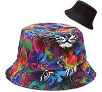 XYIYI Bobs Chapeau Océan Multicolore Réversible Seau Chapeau Pêche Chapeau De Soleil pour Femmes Filles