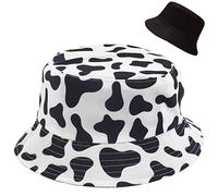 XYIYI Bobs Chapeau Vache Imprimer Réversible Seau Chapeau Pêche Chapeau De Soleil pour Femmes Filles