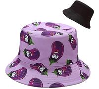 XYIYI Bobs Chapeau Violet Aubergine Réversible Seau Chapeau Pêche Chapeau De Soleil pour Femmes Filles