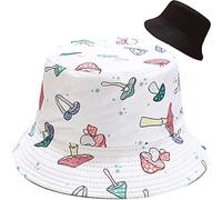 XYIYI Champignon Blanc Bobs Chapeau Réversible Seau Chapeau Pêche Chapeau De Soleil pour Femmes Filles