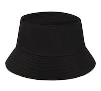 XYIYI Chapeau Seau Noir Brodé Tendance Chapeau de Pêcheur Homme Femme