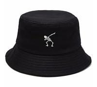 XYIYI Crâne Squelette Chapeau Seau Brodé Tendance Chapeau de Pêcheur Homme Femme