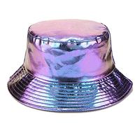 XYIYI Cuir PU Bleu Violet Chapeaux de Pluie Étanche Bobs Chapeau Pêche Chapeau De Soleil pour Femmes Filles