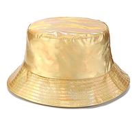 XYIYI Cuir PU Or Chapeaux de Pluie Étanche Bobs Chapeau Pêche Chapeau De Soleil pour Femmes Filles