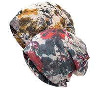 XYIYI Femmes Chapeau de Chimio Coton Bonnet Chapeau Turban Couvre-Chef Head Wraps (2pcs Encre Fleur Gris Rouge)