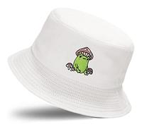 XYIYI Mignon Champignon Grenouille Blanc Chapeau Drôle Seau Chapeau Plage Soleil Chapeau Pêcheur Casquette pour Femmes Filles