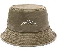 XYIYI Montagne Kaki Lavée Chapeau Bob Vintage Packable Chapeau de Pêche D'été pour Hommes Femmes