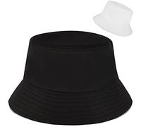 XYIYI Noir Blanc Bobs Chapeau Réversible Seau Chapeau Pêche Chapeau De Soleil pour Femmes Filles