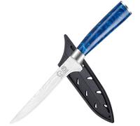 XYJ Authentic Since 1986,6 Inch Stainless Steel Kitchen Boning Knife,Ultra Sharp,Laser Damascus Pattern Japanese Kitchen Knife,Steak Meat Cleaver Carving Deboning Knife With Sheath,Resin Handle