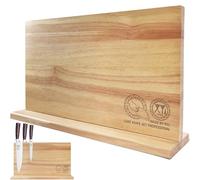 XYJ Authentic Since 1986 Bloc à couteaux magnétique puissant double face en bois avec affichage universel sans couteaux