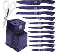 XYJ Authentic Since 1986, Kitchen Knife Block Set, Stainless Steel Japanese Chef Knives Set with Knife Holder, Scissors, Paring Boning Slicing Bread Steak Knife