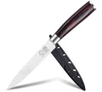 XYJ Kitchen Utility Knife,Stainless Steel Razor Sharp 5 Inch Japanese Kitchen Knife Cutlery Tool,Meat Cleaver For Meat Cutting, Cooking Chef Knife With Cover,Wood Handle