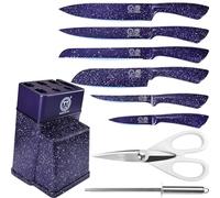 XYJ Professional Kitchen Knife Set with Block, Stainless Steel Block Knife Set, Meat Cleaver Vegetable Fruit Paring Slicing Cooking Chef Knives Kitchen Accessories Tools