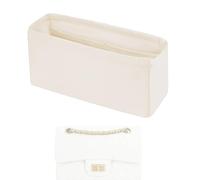 XYJG Organisateur de sac à main en soie pour Chanel 2.55 Reissue Flap Bag, pochette de rangement tote bag, Insert de sac de luxe (Maxi, Craie)