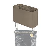 XYJG Organisateur de sac à main en soie pour Chanel 22 Mini/Small/Medium/Large, pochette de rangement tote bag, Insert de sac de luxe (22-Small, Gris Tourterelle)