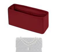 XYJG Organisateur de sac à main en soie pour Chanel CF Classic Flap/Timeless Mini/Small/Medium/Jumbo/Maxi, pochette de rangement tote bag, Insert de sac de luxe (CF Medium, Rouge Vineux)