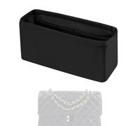 XYJG Organisateur de sac à main en soie pour Chanel CF Classic Flap/Timeless Mini/Small/Medium/Jumbo/Maxi, pochette de rangement tote bag, Insert de sac de luxe (CF Maxi, Noir)