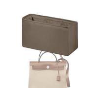 XYJG Organisateur de sac à main en soie pour Hermes Herbag 31/39/50 Bags, pochette de rangement, Insert de sac de luxe (Herbag39, Gris Tourterelle)