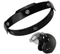 XYJTC Lentille de Casque, Adaptateur UV for Moto, visière à 3 Boutons-Pression avec charnière Rabattable for Casques Demi et 3/4 - Noir