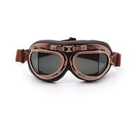 XYJTC Lentille de Casque, Kucehiup Lunettes d'aviateur Vintage for Moto (Monture en cuivre, Verres fumés)(Copper Frame Smoke Lenses)