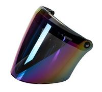 XYJTC Moto Visière de casque 3/4 jet moto à 3 boutons-pression (1 pièce) avec protection solaire et écran anti-usure. Accessoires inclus.(Colorful)