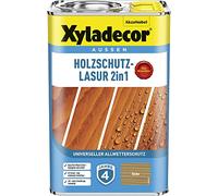 Xyladecor Lasure de protection du bois 2 en 1, protection universelle toutes saisons - Le classique, chêne, 4 l
