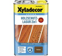 Xyladecor Lasure de protection du bois 2 en 1, protection universelle toutes saisons - Le classique, noyer, 4 l