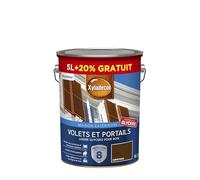Xyladecor - Lasure Protectrice pour Bois Extérieur Glycéro - Volets, Portails, Portes, Fenêtres - Couleur : Satin Chêne Fonce - Quantité : 5L plus 20% gratuit