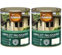 Xyladecor - Lasure Protectrice pour Bois Extérieur Jardin - Abris, Palissades, Espaliers, Kiosques, Barrières - Couleur : Blanc Opaque 1 L (Lot de 2)