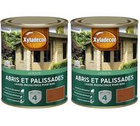 Xyladecor - Lasure Protectrice pour Bois Extérieur Jardin - Abris, Palissades, Espaliers, Kiosques, Barrières - Couleur : Teck 1 L (Lot de 2)