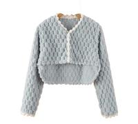 XYLGJYT Châle-cape chauffe-épaules for femme, poncho-châle thermique à manches longues, écharpe chaude for protéger le cou et les épaules en hiver, idéale for les personnes âgées(Blue B,2XL(77-92kg))