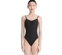 XYLGJYT Justaucorps de danse de ballet for filles et femmes, justaucorps de gymnastique sans manches for filles, justaucorps extensible en nylon, doux et respirant(Black,140)