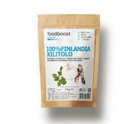 Xylitol finlandais 1 kg foodboost - Extrait 100% naturel de bouleau - même pouvoir édulcorant que le sucre - Convient pour les régimes faibles en calories ou équilibrés - contre les caries - 100%