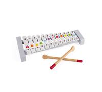 Janod - Xylo métal en Bois Confetti - Instrument de Musique Enfant - Jouet d'Imitation et d'Éveil Musical - Dès 2 Ans, J07604