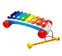Xylophone à roulettes 8 Touches Arc-en-Ciel - Set Jouet Musical 18 m+ et Une Carte Tigre