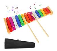 Xylophone en bois - 15 tons - Avec 2 maillets - Carillon éolien en bois et aluminium - Idéal comme cadeau pour instruments pédagogiques (multicolore-1)