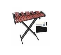 Xylophone Glockenspiel 32 Notes Instrument de Percussion Professionnel en Bois avec Support Réglable en Hauteur 4 Maillets