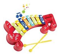 Xylophone pour Enfant 1 an et plus avec 8 Notes Colorées et 2 Baguettes Let's Play Rouge / Jaune Rouge / Jaune