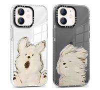 Xylota 2 Pièces Coque pour iPhone 11 6,1", Transparente Mignon Étui avec Animé Motif Chiens, Ultra Mince TPU Souple Silicone Clair Housse Antichoc Protection Case Cover pour iPhone 11