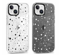 Xylota 2 Pièces Coque pour iPhone 13 Mini 5,4", Transparente Étui avec Aesthetic Motif Stern, Mince TPU Bumper Silicone Housse Clair Antichoc Protection Case Filles Femmes Cover pour iPhone 13 Mini