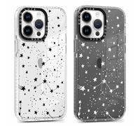 Xylota 2 Pièces Coque pour iPhone 13 Pro 6,1", Transparente Étui avec Aesthetic Motif Stern Dessin, Ultra Mince TPU Bumper Souple Silicone Housse Clair Antichoc Protection Case Filles Femmes Cover