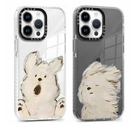 Xylota 2 Pièces Coque pour iPhone 13 Pro 6,1", Transparente Mignon Étui avec Animé Motif Chiens, Ultra Mince TPU Souple Silicone Clair Housse Antichoc Protection Case Cover pour iPhone 13 Pro