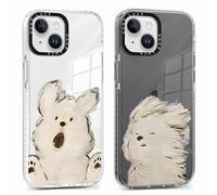 Xylota 2 Pièces Coque pour iPhone 14 Plus 6,7", Transparente Mignon Étui avec Animé Motif Chiens, Ultra Mince TPU Souple Silicone Clair Housse Antichoc Protection Case Cover pour iPhone 14 Plus