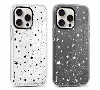 Xylota 2 Pièces Coque pour iPhone 16 Pro Max 6,9", Transparente Étui avec Aesthetic Motif Stern Dessin, Ultra Mince TPU Bumper Souple Silicone Housse Clair Antichoc Protection Case Filles Femmes Cover