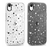 Xylota 2 Pièces Coque pour iPhone XR 6,1", Transparente Étui avec Aesthetic Motif Stern Dessin, Ultra Mince TPU Bumper Souple Silicone Housse Clair Antichoc Protection Case Filles Femmes Cover