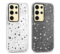 Xylota 2 Pièces Coque pour Samsung Galaxy S24 Ultra 5G 6,8", Transparente Étui avec Aesthetic Motif Stern Dessin, Mince TPU Bumper Souple Silicone Housse Clair Antichoc Protection Case Cover